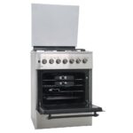 Mika MST6231HI/TR6  Standing Cooker, 60cm x 60cm, 3 Gas Burner + 1 Electric Plate, Half Inox