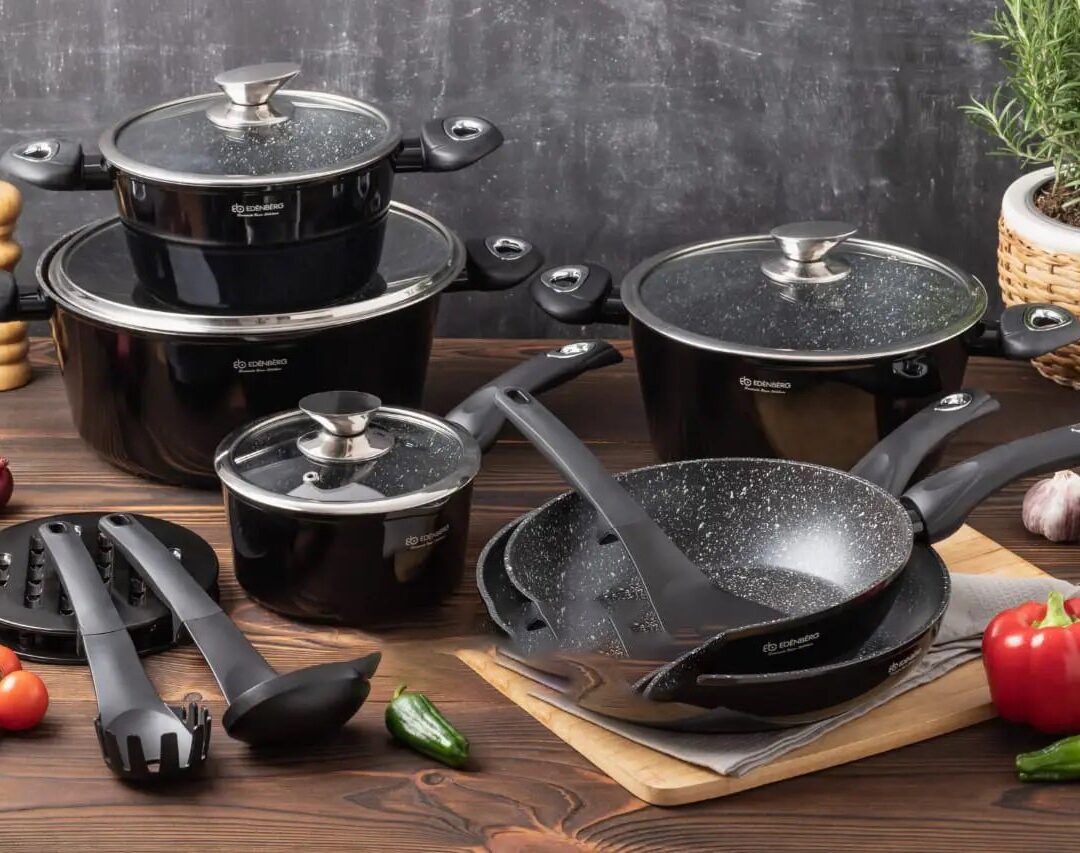 MODERN POTS Cookware set with kitchen tools 15pcs EB-5611