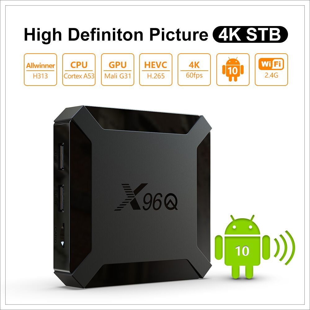 X96 Q Android 10 TV Box 2GB Ram 16GB Rom Quadcore Media Player ? Black - Image 6