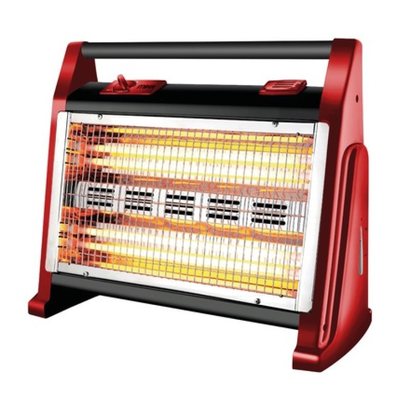 Mika Quartz Heater, 800-1600W, Red & Black MH301