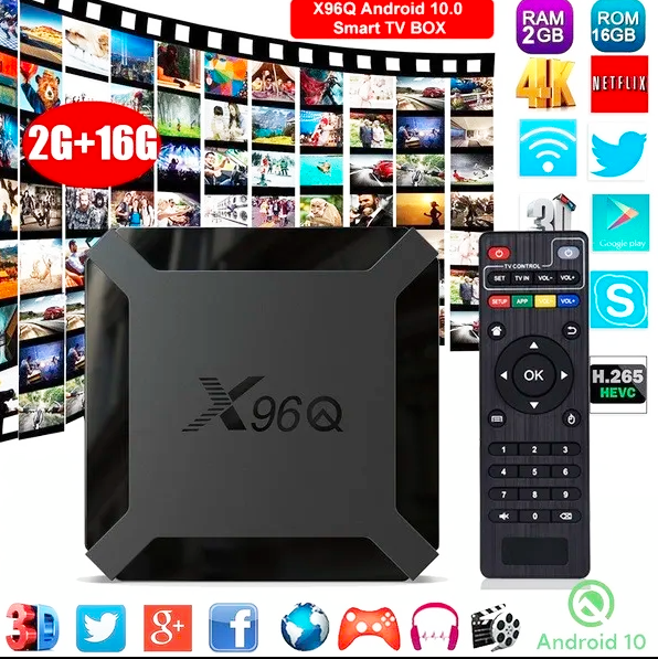 Alternative view of X96 Q Android 10 TV Box 2GB Ram 16GB Rom Quadcore Media Player ? Black