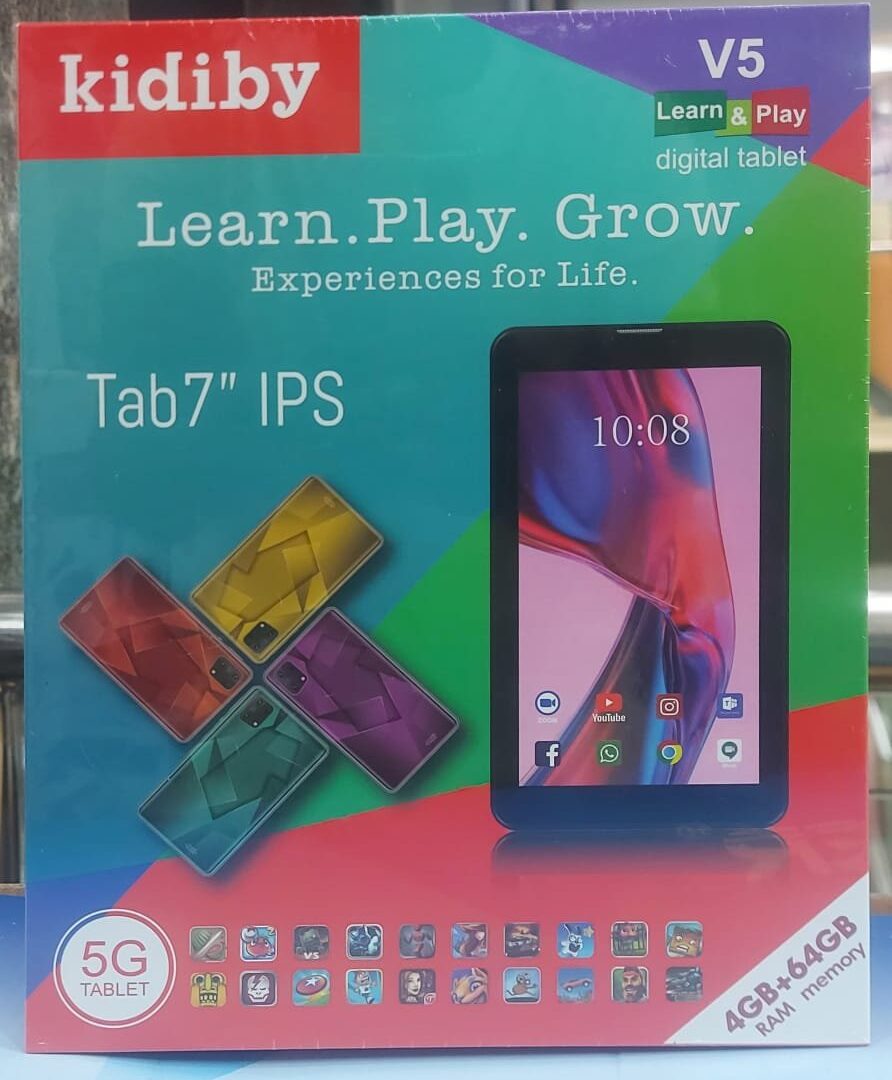 Kidiby V5 Dual SIM Smart Tablet -4 GB RAM, 64 GB ROM, 2MP camera, 7 Inch display