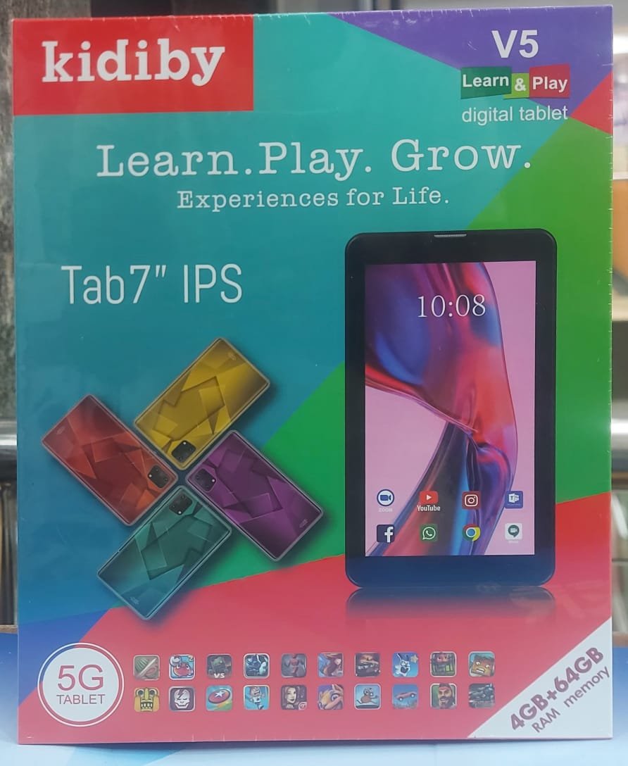 Kidiby V5 Dual SIM Smart Tablet -4 GB RAM, 64 GB ROM, 2MP camera, 7 Inch display