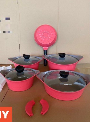 Neoflam Pot set 11Pcs- Pink