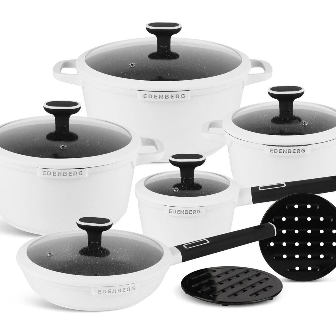 Edenberg 12pcs cookware set matt white EB-5646