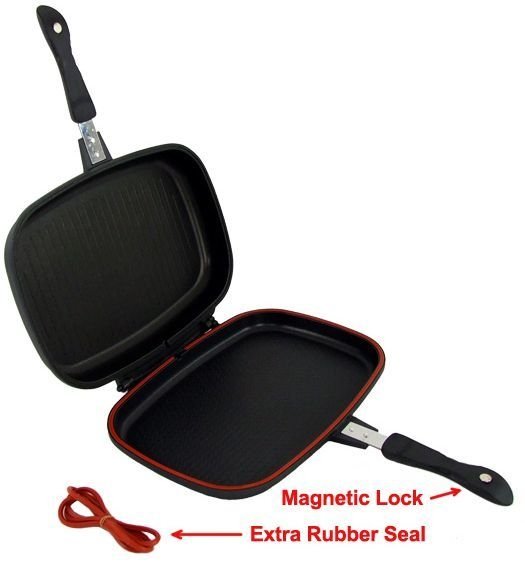 Alternative view of Nunix Double Grill Non-stick Pressure Pan 36cm ? Black