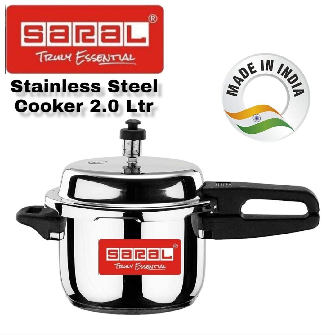 Saral Explosion-Proof Silver Aluminium Pressure Cooker- 10 Litres