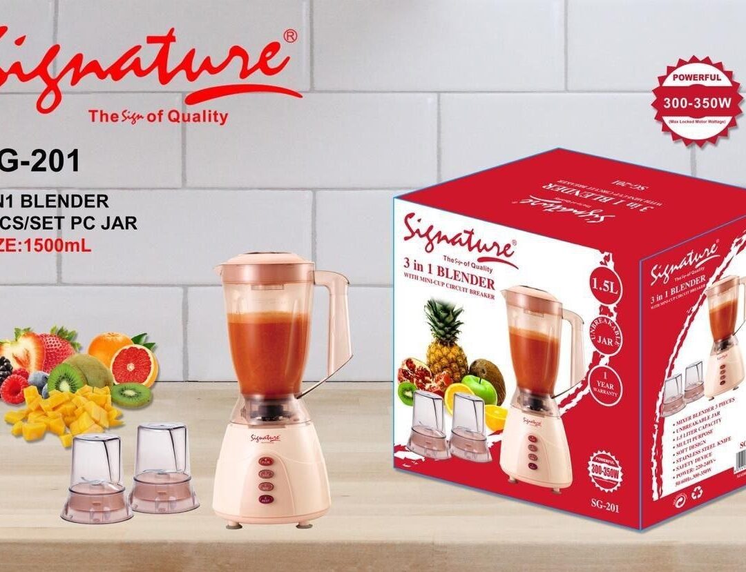 Signature juice blender 3 in 1 multipurpose blender SG-201 350W Unbreakable jar 1.5L