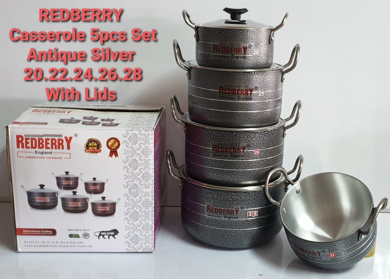 Redberry cookware 5pcs aluminum casseroles with lids. - Image 4