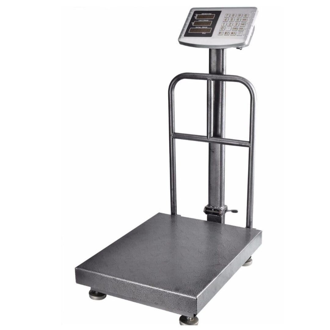 Alternative view of 150kg Electronic Platform Scale with Guardrail (English Version) – Heavy-Duty Digital Pricing Scale for Shops, Warehouses & Businesses