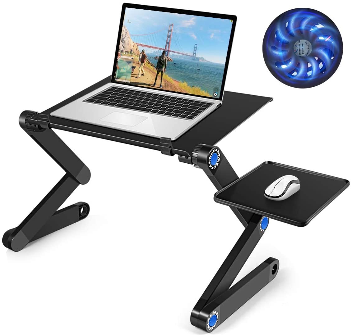 Alternative view of Elegant 360 Adjustable Computer PC Desk Table Portable Laptop Stand with Mouse Pad for Home Office