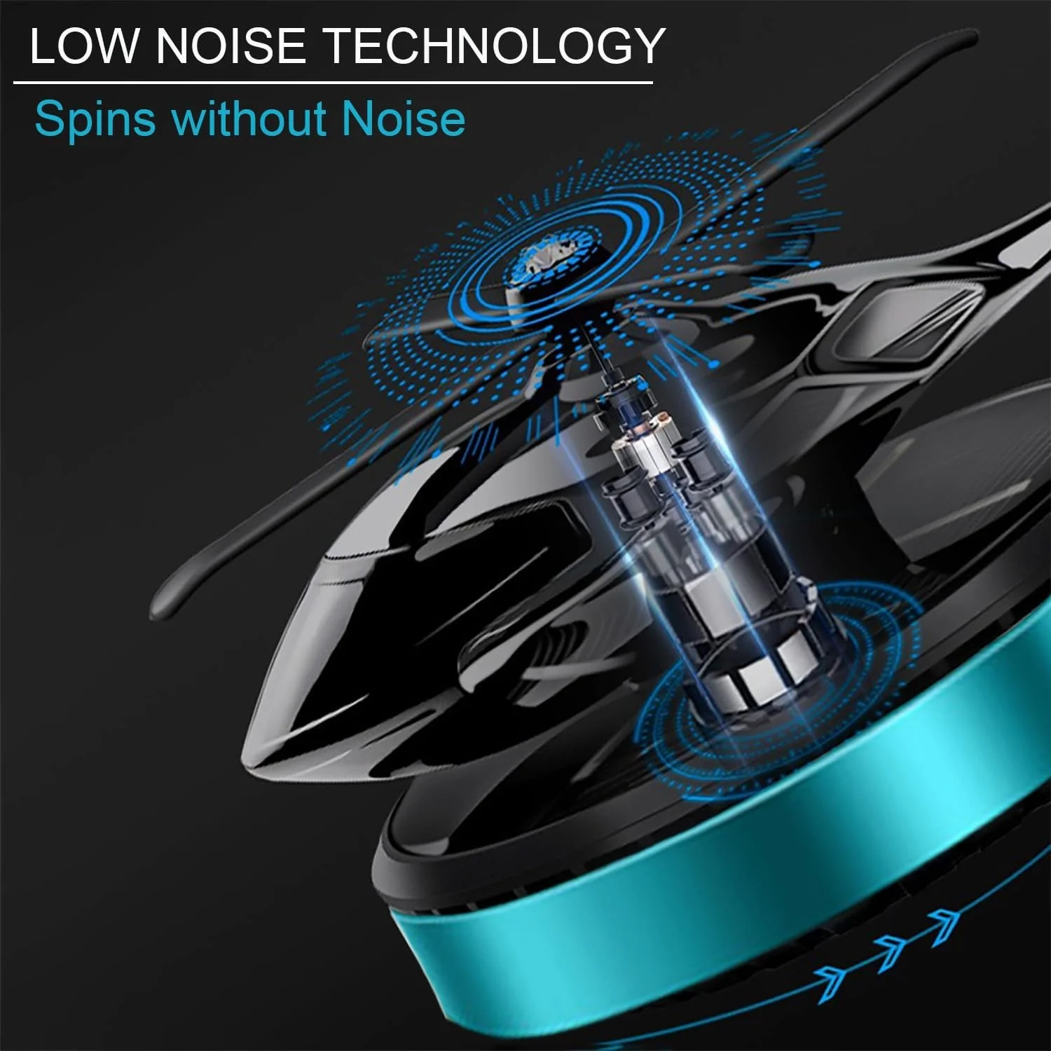 Alternative view of Solar Car Air Freshener,Helicopter Design Diffuser with Spinning Rotor, Solar-Powered Interior Decoration Accessories for Car,Home or Office