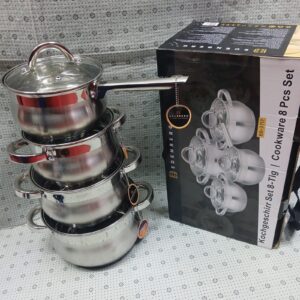 Edenberg 8-Piece Stainless Steel Cookware Set EB-3177 – Premium Quality Kitchen Pots