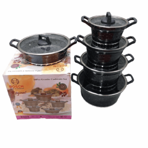 Bosch 10-Piece Granite Cookware Set – Non-Stick Cooking Pots with Lids