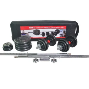 50kg Cast Iron Dumbbell and Barbell Set